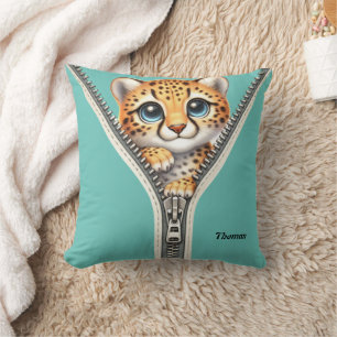 Almofada Cute Cheetah Kids Personalizado Name