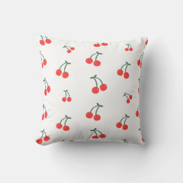 Almofada Cute Cherry Pattern – Minimalist Fruit Illustratio