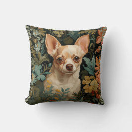 Almofada Cute Chihuahua in William Morris Style Garden