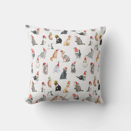 Almofada Cute Christmas Cat Pattern Pillow