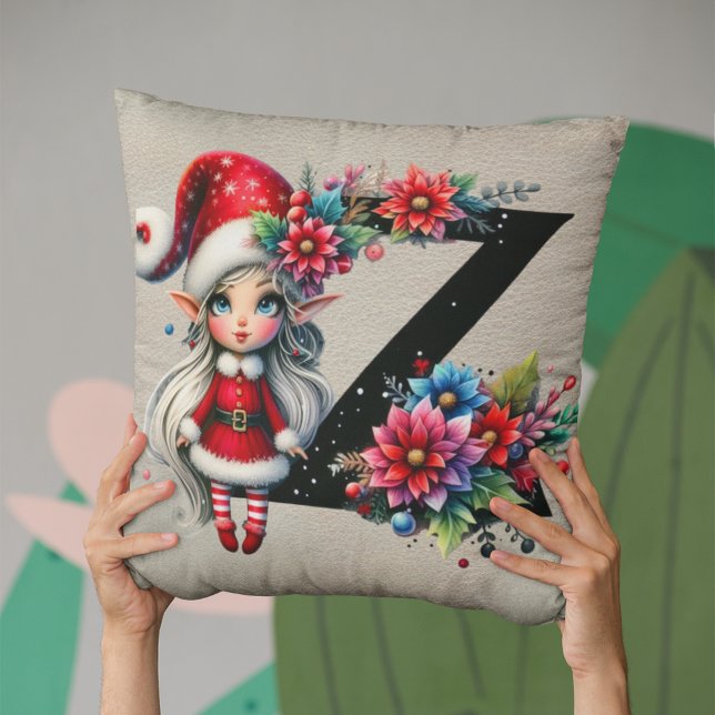 Almofada Cute Christmas Elfo Festivo Faux Couro Bege (Criador carregado)