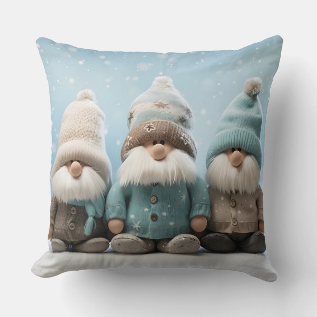 Almofada Cute Christmas Gnome Throw Pillow (Frente)