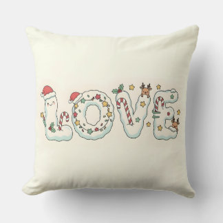 Almofada Cute Christmas Love Festive Throw Pillow