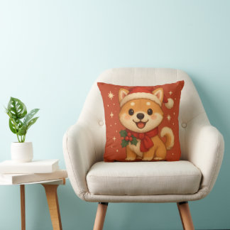 Almofada Cute Christmas Puppy Pillow