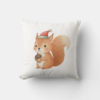 Almofada Cute Christmas Squirrel with Acorn Sticker