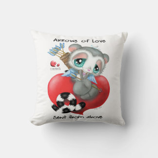 Almofada Cute Cupid Lemur on Heart - Arrows of Love