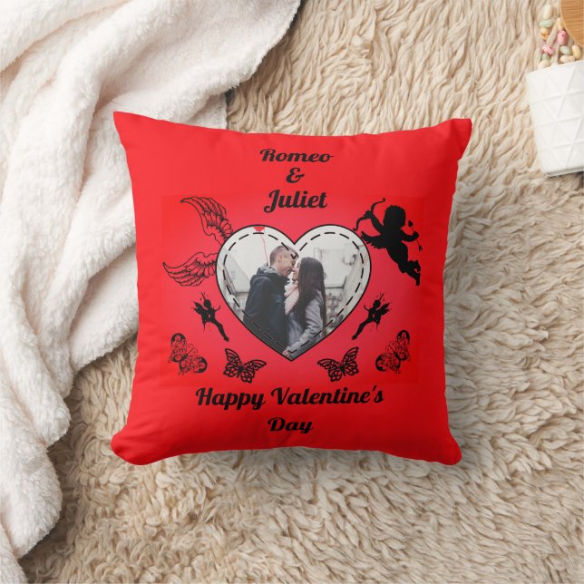 Almofada Cute Cupid Photo Romance Red Heart Valentines Day (Cobertor)
