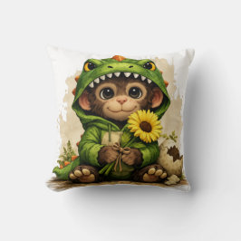 Almofada Cute Dino Baby Flower Pillow Kawaii Animal