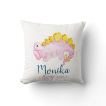 Cute dinossauro rosa pintura aquarela dinozaur pac