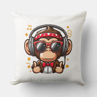 Almofada Cute DJ Monkey with Headphones for Kids