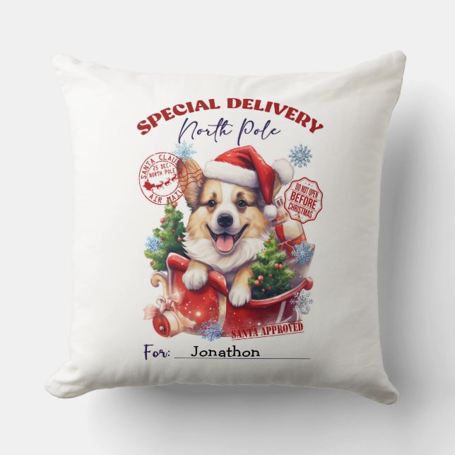 Almofada Cute Dog Christmas Throw Pillow (Frente)
