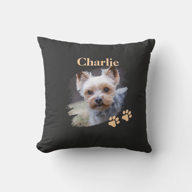Almofada Cute dog pet with customized name (Frente)