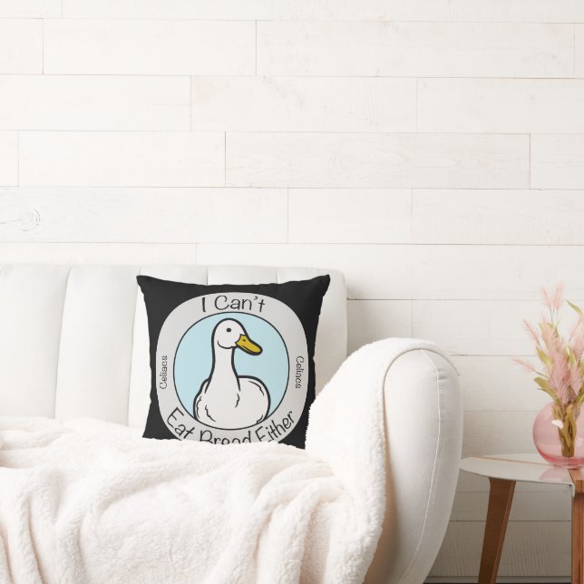 Almofada Cute Duck "Cant Eat Bread" Celiacs Disease (Sofá)