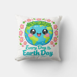 Almofada Cute Earth Day Throw Pillow