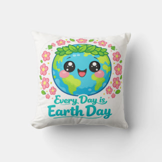 Almofada Cute Earth Day Throw Pillow