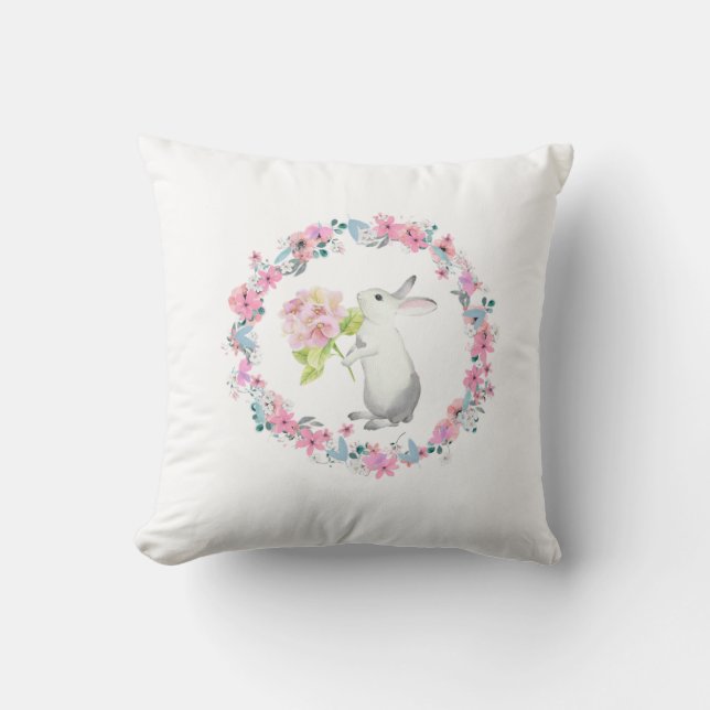 Almofada Cute Easter Bunny Throw Pillow (Frente)