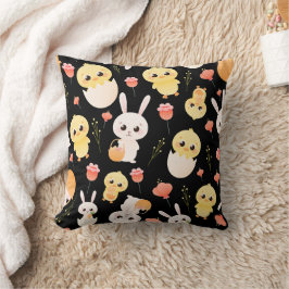 Almofada Cute Easter Chicks & Bunnies Seamless Pattern