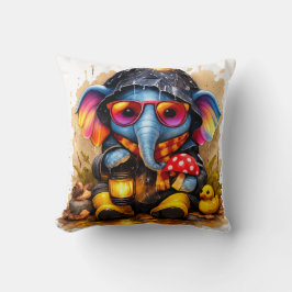 Almofada Cute Elephant Rainy Day Pillow Kawaii Animal Nurse