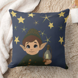 Almofada Cute Elf Watcher Square Throw Pillow Starry Night