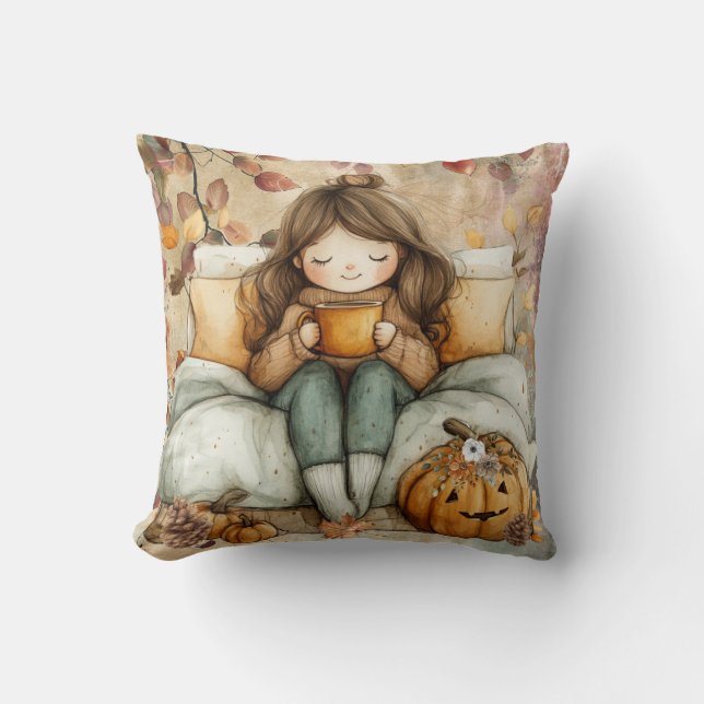 Almofada Cute Fall Throw Pillow (Frente)