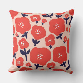 Almofada Cute Floral Seamless Pattern – Red Spring Flowers