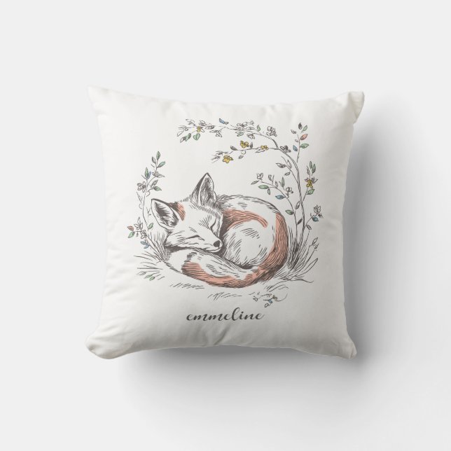 Almofada Cute Forest Woodland Fox Personalized (Frente)