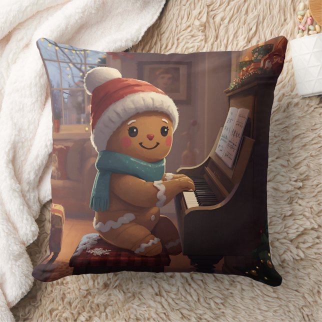 Almofada cute gingerbread boy Christmas holidayThrow Pillow (Cobertor)