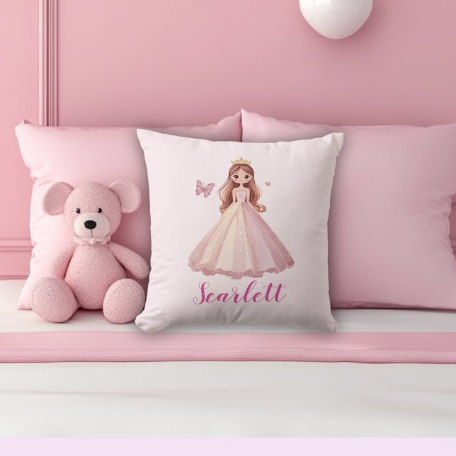 Almofada Cute Girly Pink Princess Personalised Cushion (Criador carregado)