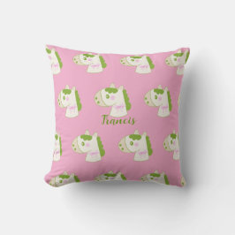 Almofada Cute Horses Personalized Pastel Throw Pillow