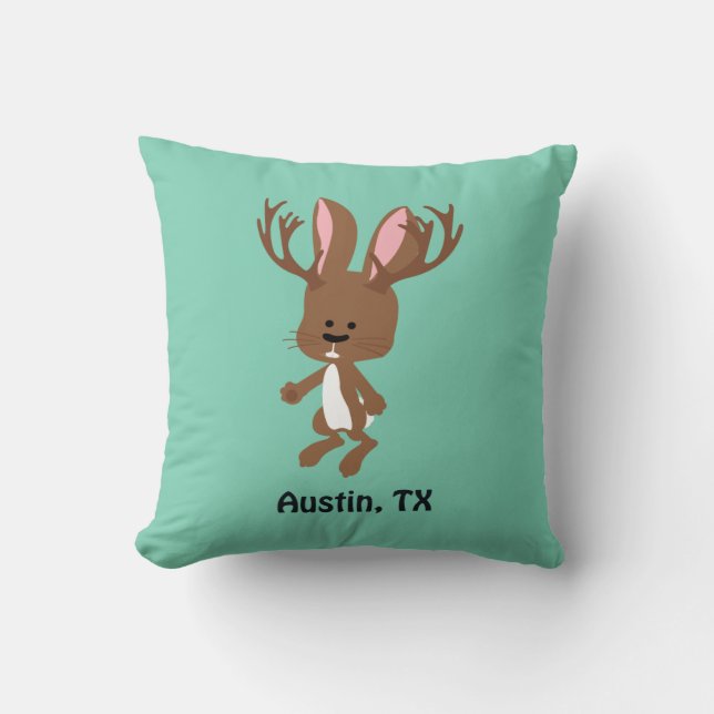 Almofada Cute Jackalope - Austin, Texas (Frente)