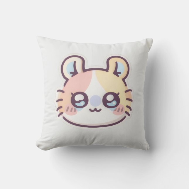 Almofada Cute Kawaii Cat Throw Pillow – Adorable Kitty  (Frente)