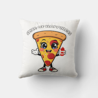 Almofada Cute Kawaii Pizza Throw Pillow – Adorable Cartoon