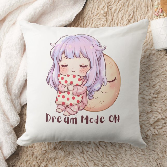 Almofada Cute Kawaii Sleepy Girl Throw Pillow (Cobertor)