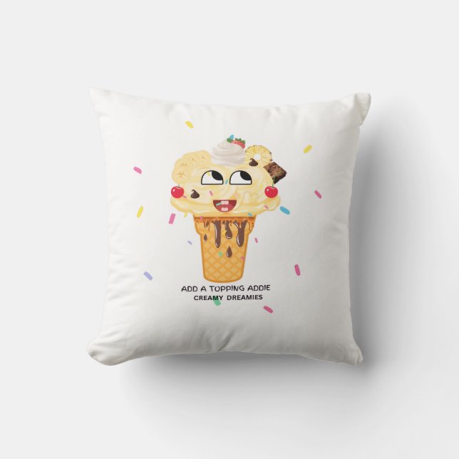Almofada Cute kid pillow Add A Topping Addie Creamy Dreamie (Frente)