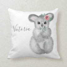 Cute Koala Bear Nome Floral Moderno Simples