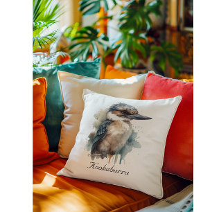 Almofada Cute Kookaburra em uma filial, personalizado
