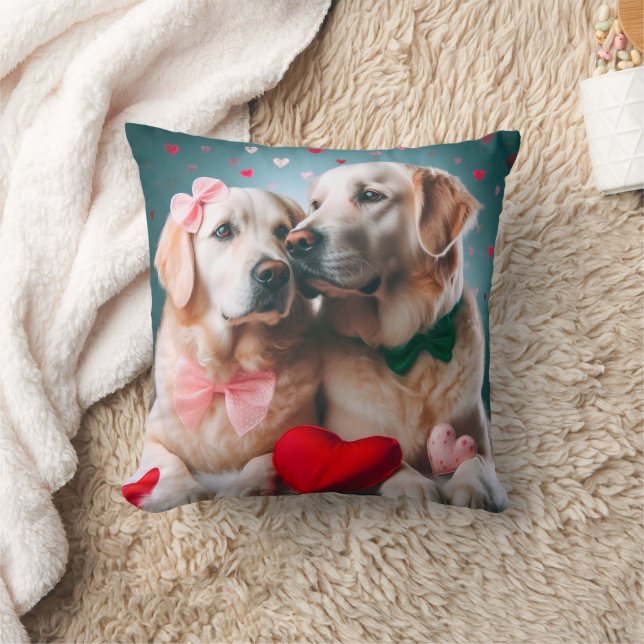 Almofada Cute labrador couple valentine's day (Cobertor)