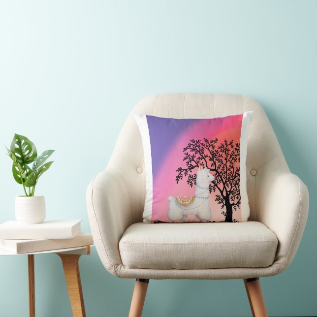 Almofada Cute Llama Sunset Pillow (Cadeira)