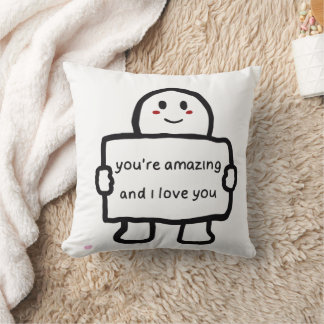 Almofada Cute Love Note Character Throw Pillow