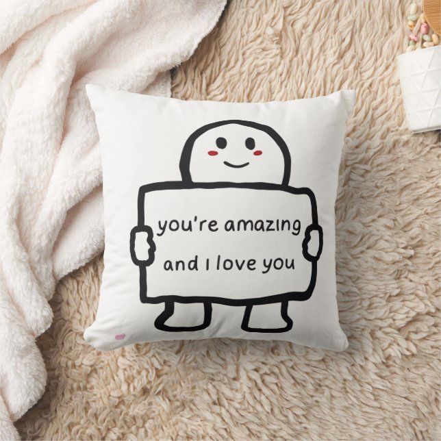 Almofada Cute Love Note Character Throw Pillow (Cobertor)