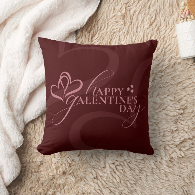 Almofada Cute Minimal Modern Maroon Script Galentine's Day (Cobertor)