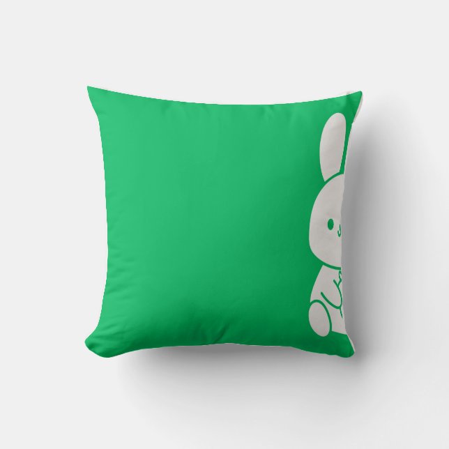 Almofada Cute Minimalist Peeking Bunny Illustration (Frente)
