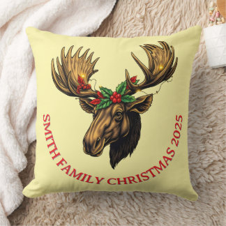 Almofada CUTE MOOSE CHRISTMAS DESIGN Throw Pillow