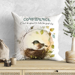 Almofada Cute Motivação de Berçário de Pássaros em Aquarela