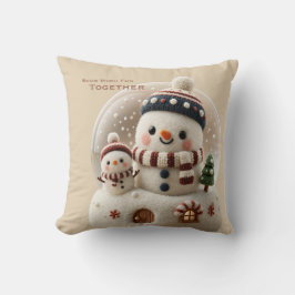 Almofada Cute Needle Felted Snowman Snowglobe