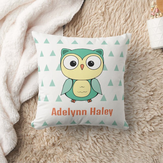 Almofada Cute Owl Triangle Pattern Custom Throw Pillow (Cobertor)