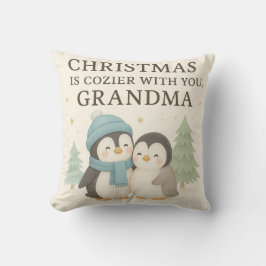 Almofada Cute Penguin Christmas Pillow for Grandma – Gift