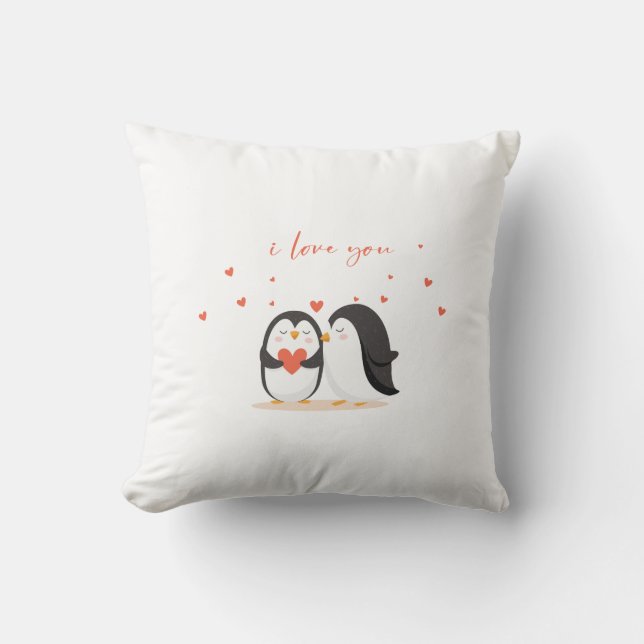 Almofada Cute Penguin  - For Anniversary I Love You (Frente)