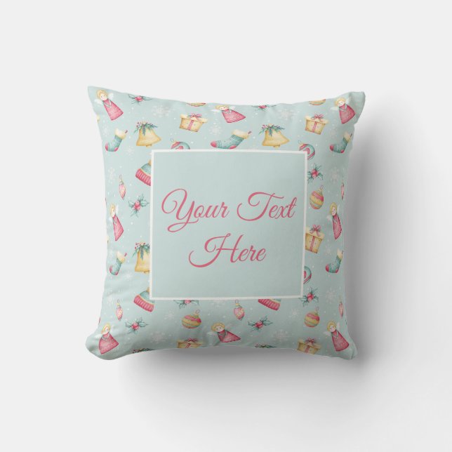 Almofada Cute Personalized Christmas Throw Pillow (Frente)