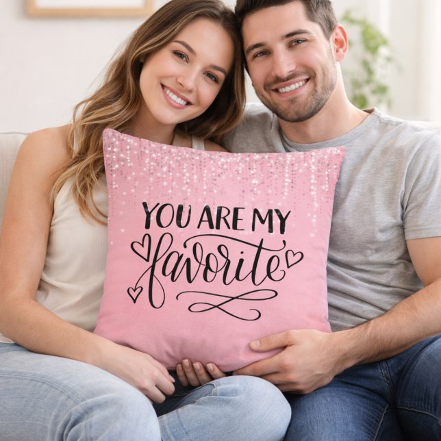 Almofada Cute  Pink Couple Gift Decor (Criador carregado)